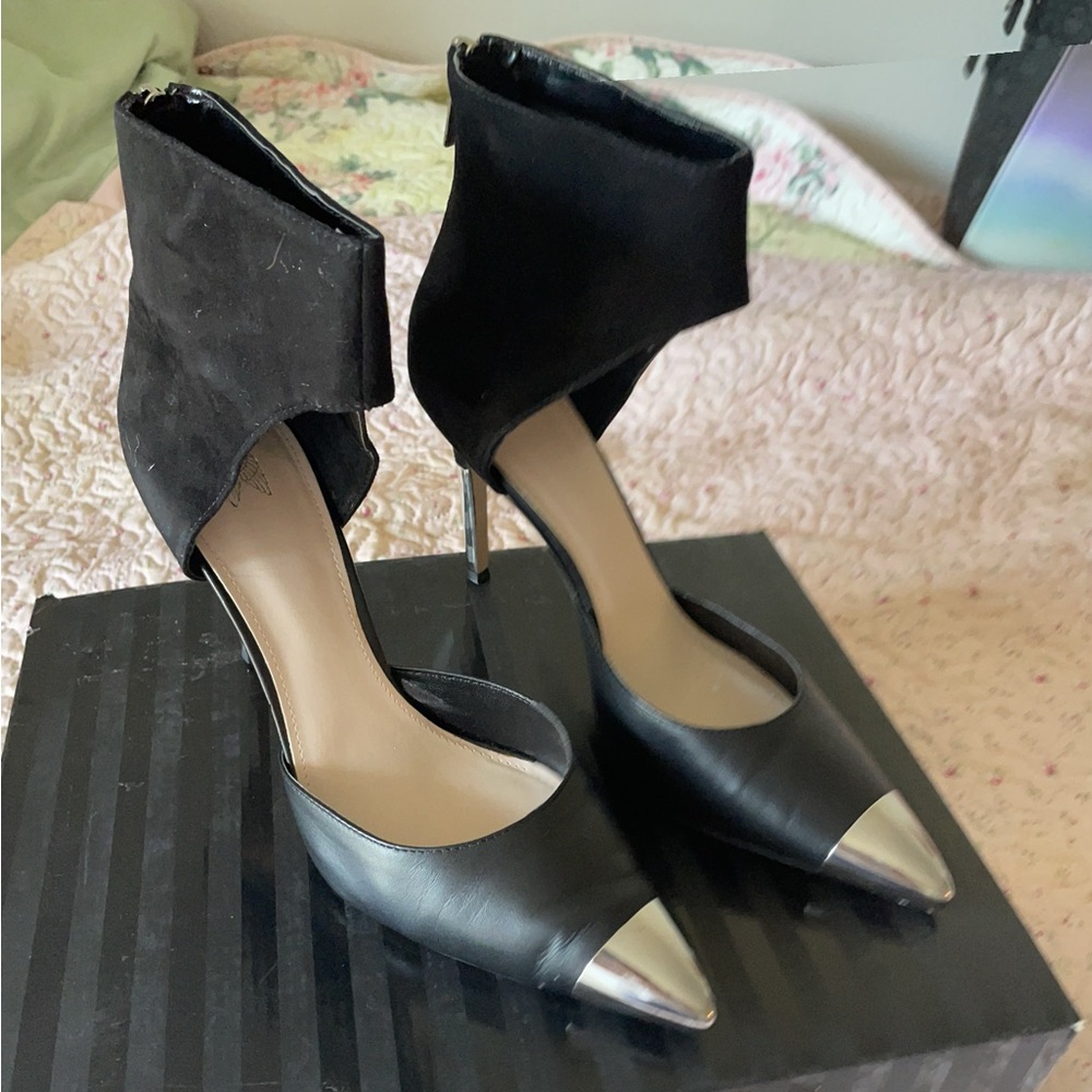 Vintage Black Suede Victorias Secret Stilettos!
